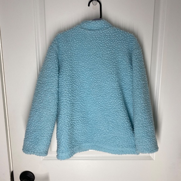 GIRLS EDDIE BAUER SHERPA ZIP UP AQUA BLUE SIZE XS 5/6 - Picture 2 of 4